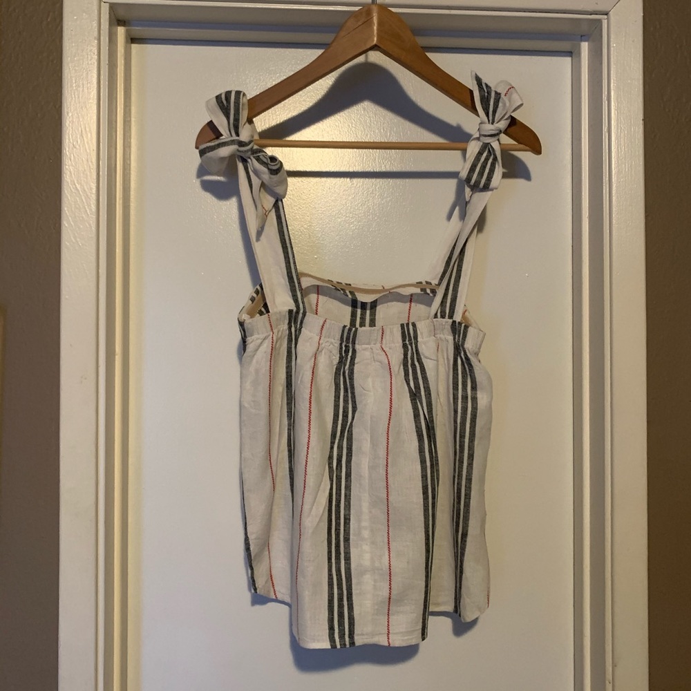 Bcbgeneration Linen Striped Top - Picture 2 of 5